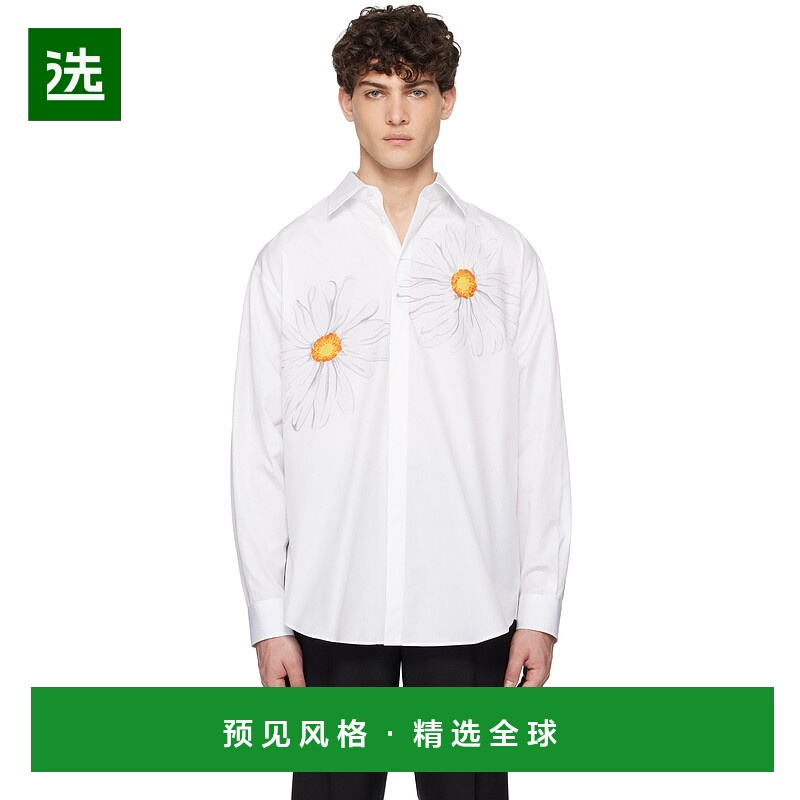 香港直邮Moschino 莫斯奇诺 男士 白色 Daisy Print 衬衫 251ZZA0
