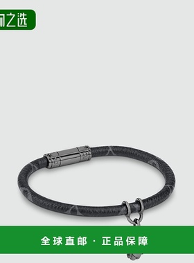 1h可退 欧洲直邮LV/路易威登 男士银色/黑色金属/帆布手链新款
