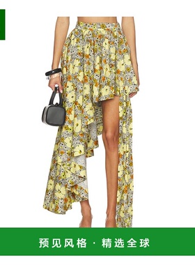 1h可退 香港直邮ALEMAIS 女士 橙色缤纷花色不对称半身裙 6390S