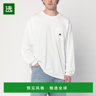 1h可退 香港直邮Needles 男士 白色带Logo拼缀衬衫 QV361PLWHT