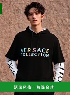 香港直邮Versace 徽标连帽长袖T恤卫衣 V800886VJ00358V2005