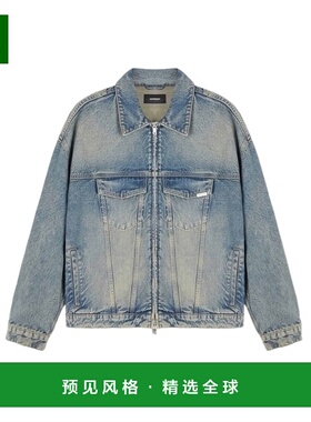 香港直邮Represent 男士夹克 MLM61925 SS2024 黑色 长袖牛仔外套