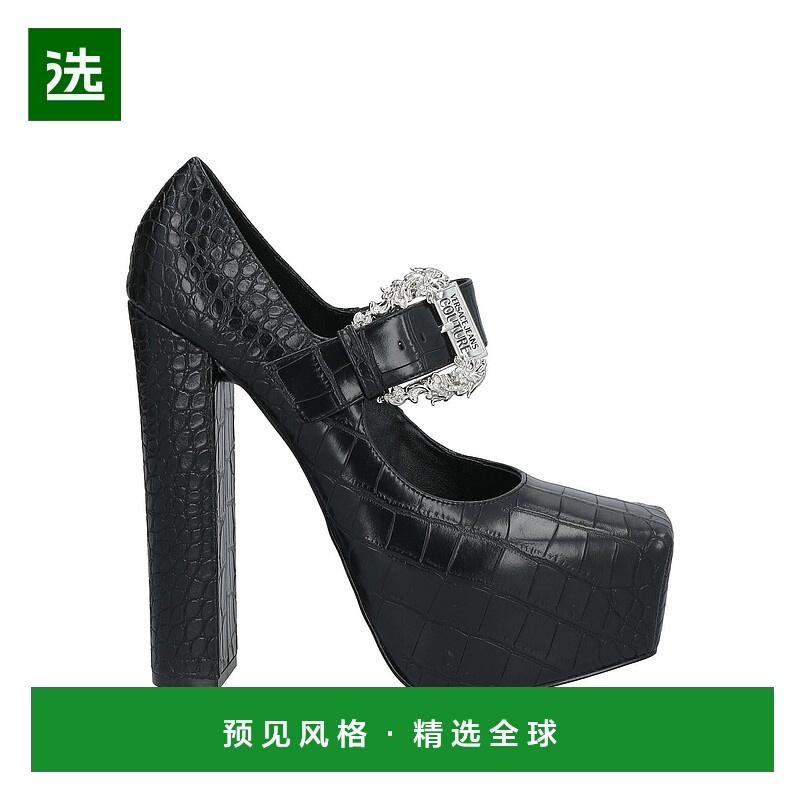 1h可退 香港直邮Versace Jeans 范思哲 女士 浅口鞋 black黑色 舒