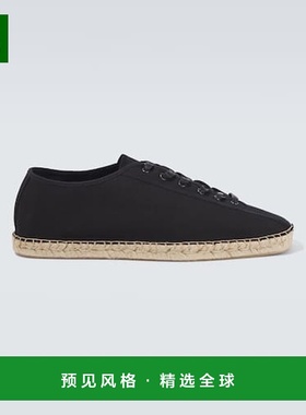 1h可退 香港直邮Lemaire 男士 Linoleum 帆布麻底鞋 black黑色 舒