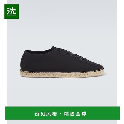 1h可退 香港直邮Lemaire 男士 Linoleum 帆布麻底鞋 black黑色 舒