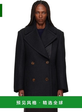 1h可退 香港直邮Lanvin 朗雯 女士 灰色双排扣大衣 RWCO00016120H