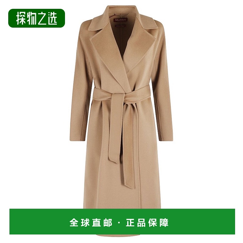1h可退 香港直邮MaxMara 麦斯玛拉 女士 CLES 羊毛羊绒真丝大衣 2