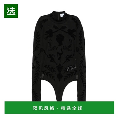 香港直邮CASABLANCA 女士连体裤 WF24BS00301 AW2024 黑色 长袖连