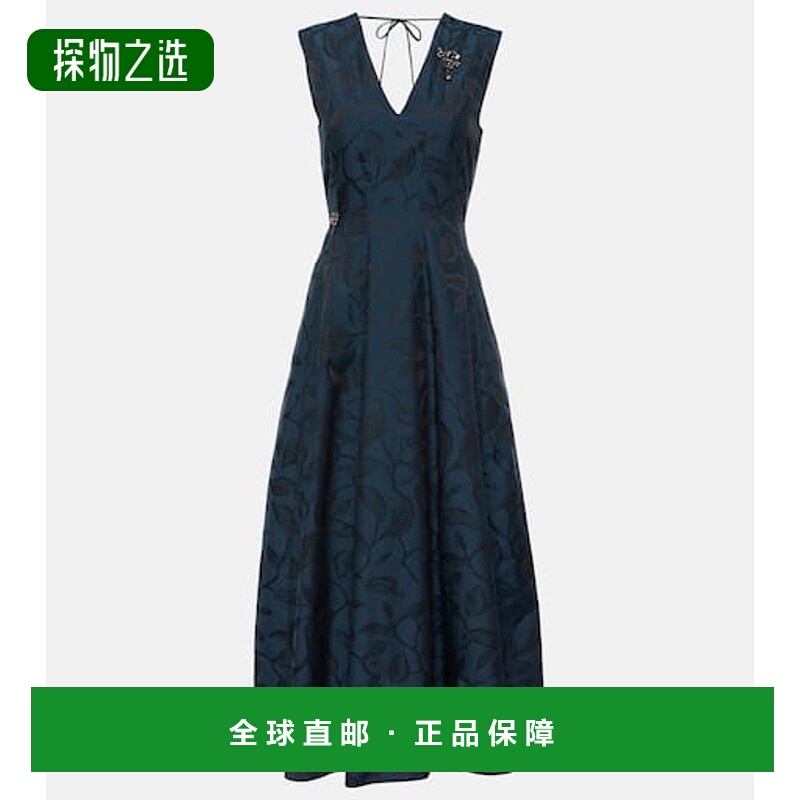 1h可退 香港直邮'S Max Mara 女士 Diego 褶裥提花中长连衣裙