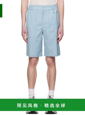 1h可退 香港直邮Feng Chen Wang 男士 蓝色拼接短裤 FMS15ST04