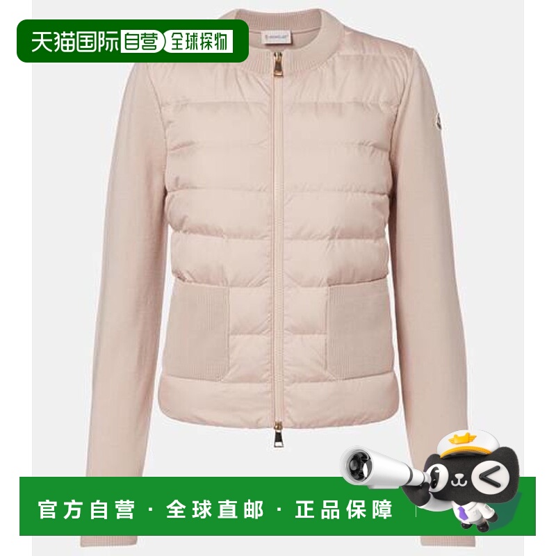 1h可退 香港直邮Moncler 盟可睐 女士 Down-paneled 初剪羊毛针织