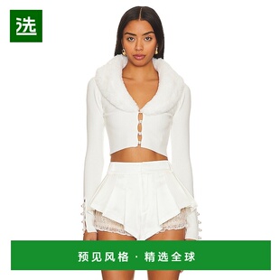 1h可退 香港直邮Majorelle 女士 Laurel 人造皮草披肩针织开衫 AC