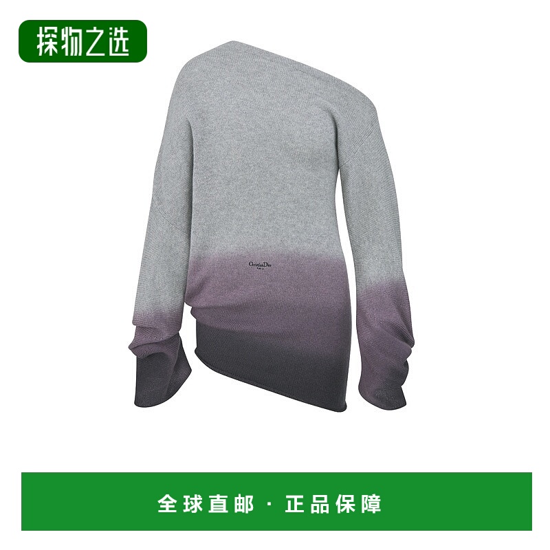 自营欧洲直邮Dior/迪奥 女士不对称宽松针织衫羊绒毛衣