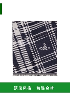 1h可退 香港直邮Vivienne Westwood 格纹围巾 8103014SW01BL配饰