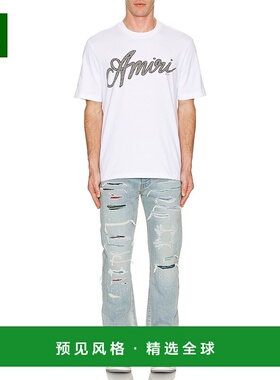 1h可退 香港直邮AMIRI 男士 MA Quad Repair 薄纱修身牛仔裤 AMDN