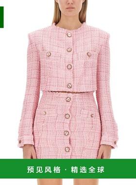 香港直邮GCDS 女士外套 FW23W19053306 AW2024 紫色 TWEED CROPPE