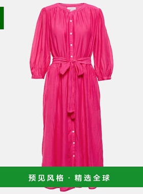 1h可退 香港直邮Velvet 女士 Emerson 棉质真丝中长连衣裙 000375