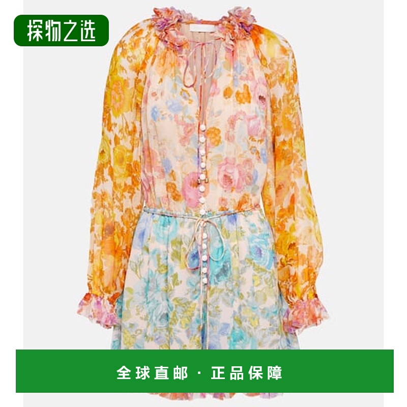 1h可退 香港直邮ZIMMERMANN 女士 Raie 花朵连体衣 colorful花色