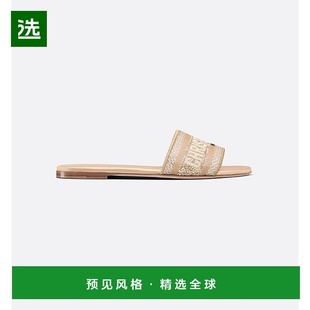 夏季 女鞋 正品 欧洲直邮DIOR 水晶鞋 女士Dway棉质凉拖拖鞋 凉鞋 迪奥