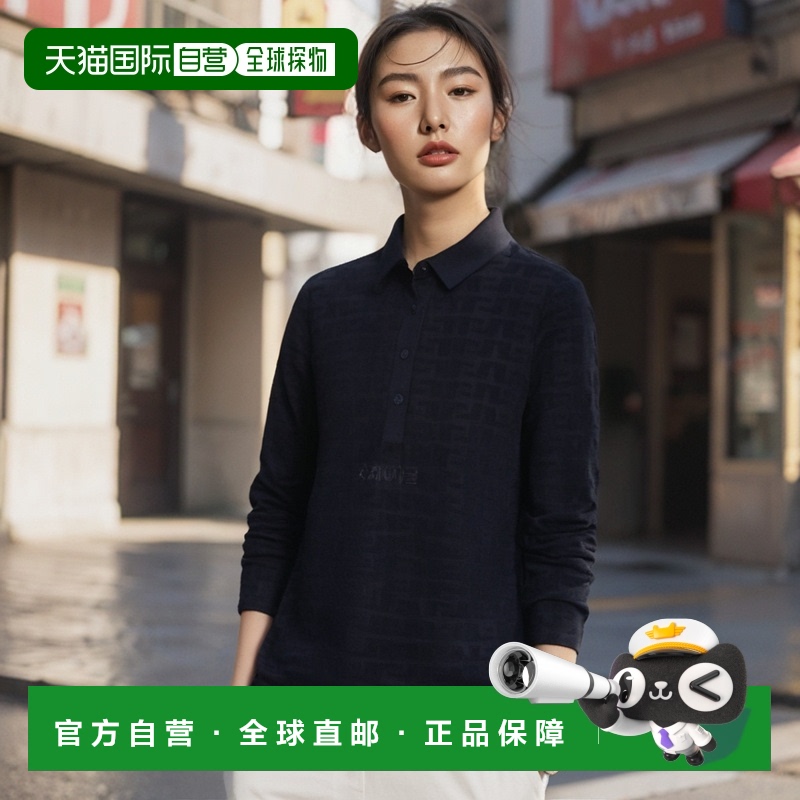 韩国直邮J.lindeberg金·林德伯格上装T恤女款海军蓝长袖保暖宽松