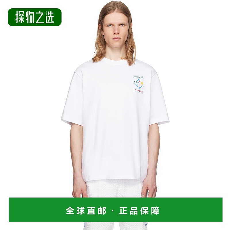 1h可退 香港直邮Casablanca 男士 白色 Montagne Sportif T 恤 MP