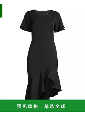 1h可退 【美国直邮】Black Halo|Ruiz 不对称荷叶边迷你连衣裙