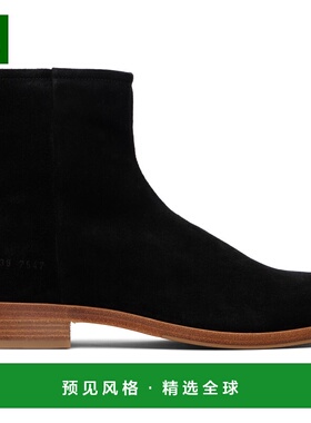 1h可退 香港直邮Common Projects 男士 黑色 Waxed Suede Zipper