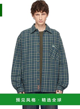 1h可退 香港直邮Erl 男士 绿色格纹衬衫 ERL11B004 green绿色 舒