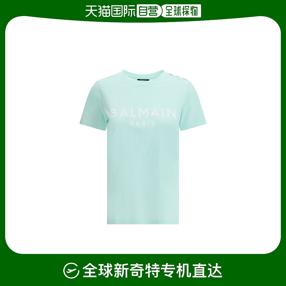 1h可退 香港直邮Balmain 巴尔曼 女士 圆领短袖T恤 BF1EF005BB02