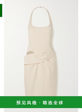 1h可退 香港直邮Jacquemus 女士 Hielo 挖剪垂褶羊毛混纺挂脖迷你