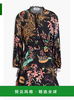 1h可退 香港直邮Charo Ruiz Ibiza 女士 Nana 印花棉混纺薄纱迷你