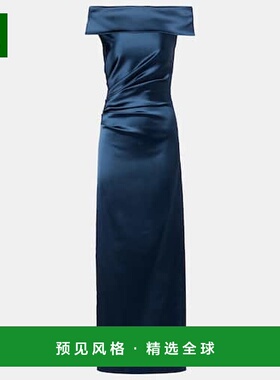 香港直邮MaxMara 麦斯玛拉 女士 Opaco 褶皱缎面礼服连衣裙长裙