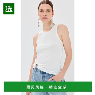 1h可退 香港直邮Rabanne 女士 Piercing 标志背心上衣 white白色