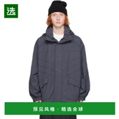 美国直邮 男装 juun 1h可退 灰色斜裁运动夹克 夹克 242343M1