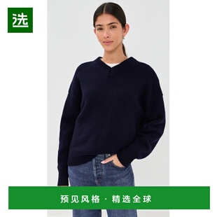 1h可退 香港直邮DAUGHTER 女士 Balla V领套头衫上衣 blue蓝色 舒