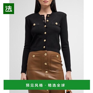 1h可退 【美国直邮】L Agence 图卢兹开衫 女士毛衣 修身设计 透