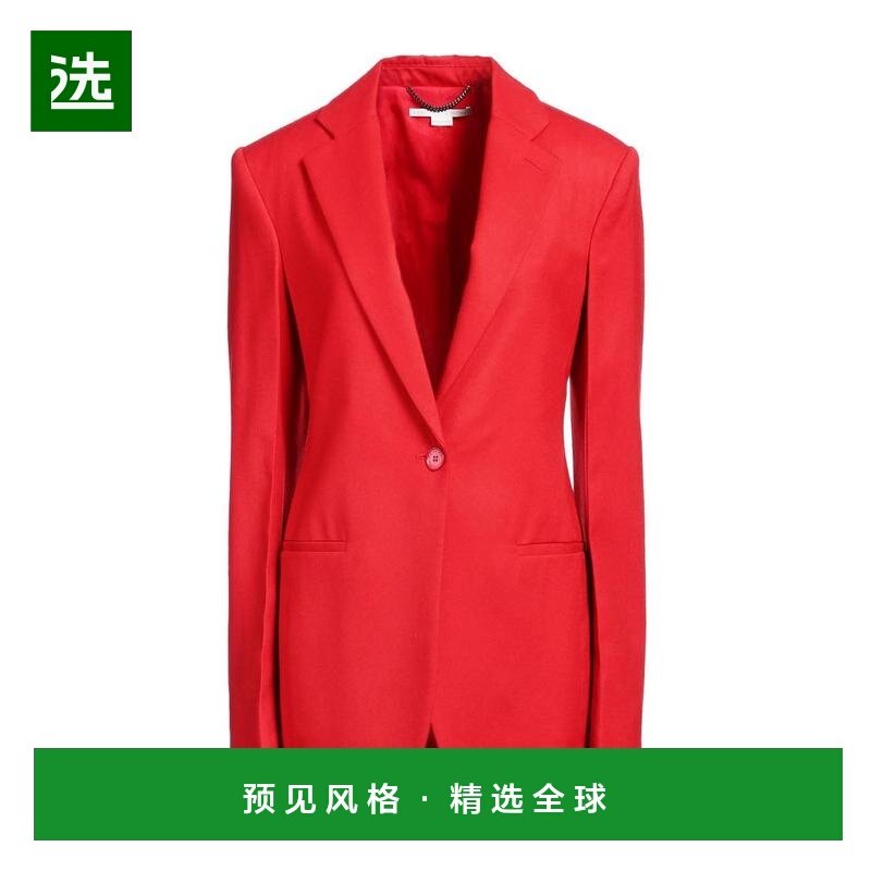 1h可退 【美国直邮】STELLA McCARTNEY 纯色法兰绒单排扣西装外套,女装/女士精品,西装,淘宝优惠券,粉丝福利购,淘宝优惠卷