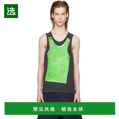 1h可退 香港直邮J.W. Anderson 男士 灰色 Trompe L'Oeil 背心 JO