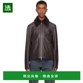 美国直邮 保罗史密斯 Paul 1h可退 Smith 深紫色粒面真皮夹克