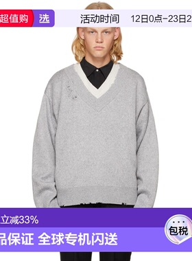1h可退 香港直邮C2H4 男士 灰色叠层毛衣 SUKW028 grey灰色 舒适