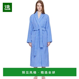 1h可退 香港直邮Tekla 女士 蓝色 & 白色 Terry Classic 浴袍 CBT