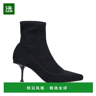 1h可退 香港直邮Sergio Rossi 塞乔·罗西 女士 脚踝靴 black黑色