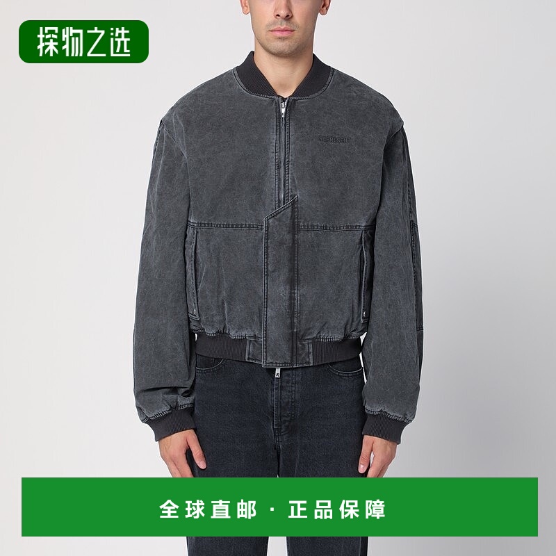 香港直邮Represent 男士 黑色水洗棉质短夹克 MLM1034CO230