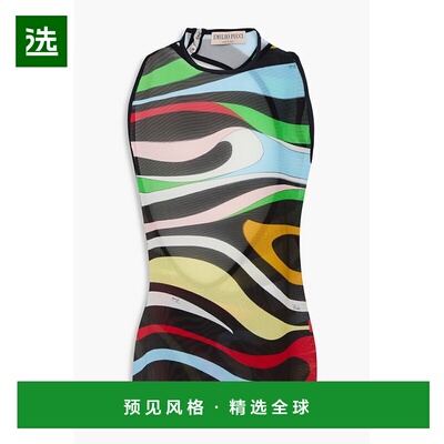 1h可退 香港直邮Emilio Pucci 璞琪 女士 印花弹性网纱上衣 3EJP1