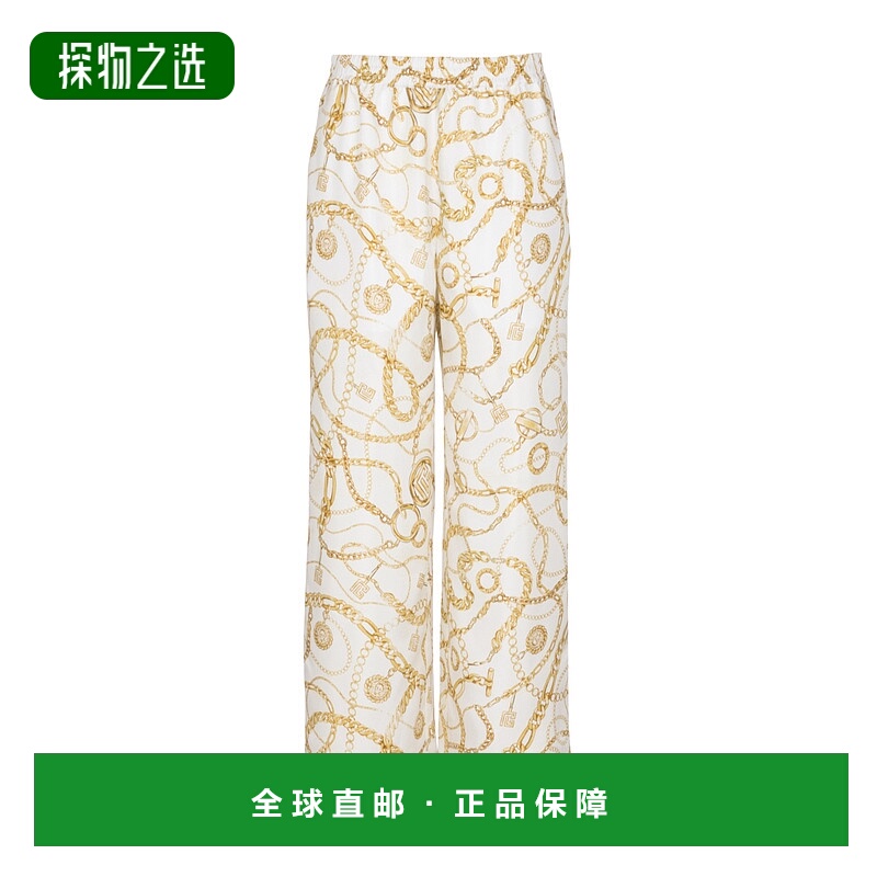 香港直邮Balmain 印花真丝长裤 FF1PQ240SF12