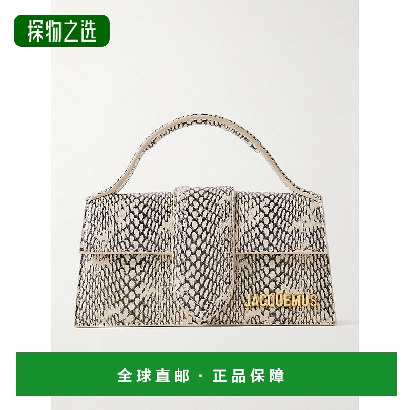 香港直邮Jacquemus 女士 The Bambino 蛇纹皮革肩包 25HBAW00006A