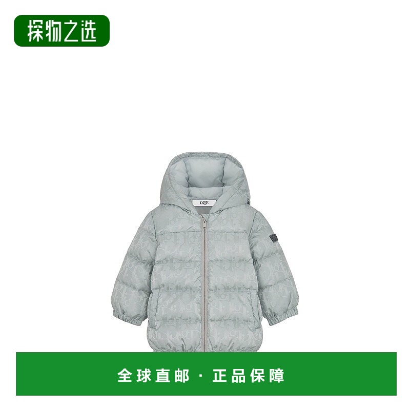 欧洲直邮Dior 迪奥 儿童蓝色帆布羽绒服