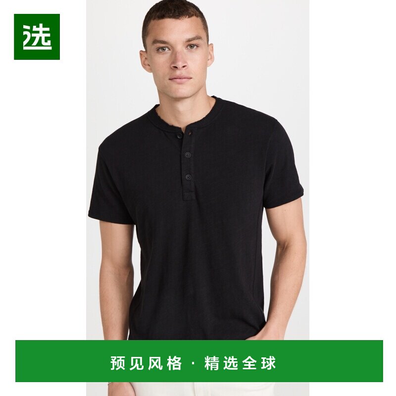香港直邮rag bone 瑞格布恩 男士 经典款短袖亨利汗衫