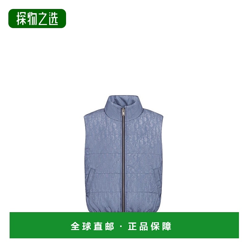 欧洲直邮Dior 迪奥 儿童蓝色帆布羽绒服