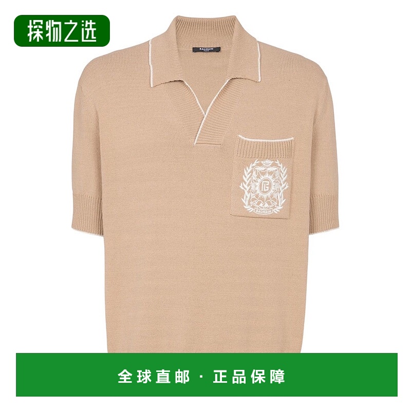 香港直邮Balmain 巴尔曼 男士 翻领短袖Polo衫 FH1GB049KI76